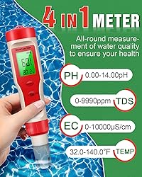 4-in-1 PH Meter, PH Meter for Water, Digital PH