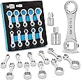 12 Pcs Torque Wrench Extension Adapter Set, 3/8 Drive Torque Wrench Adapter, 12 Points, Sae Torque Adapter Set Including 5/8, 11/16, 3/4, 13/16, 7/8, 5/16, 3/8, 7/16, 1/2, 9/16 With 1/2 & 1/4 Adapters