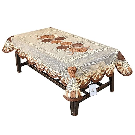 Kuber Industries Floral Cotton 4 Seater Centre Table Cover