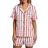 Pajamas for Women Set Summer 2 Piece Sleepwear Lounge Shorts Sets Loungewear Matching Pjs