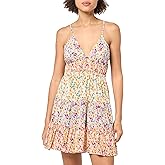 Angie Womens Angie Women's Spaghetti Strap V-Cut Tiered Dress