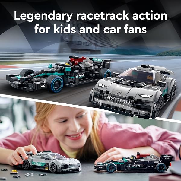 LEGO SPEED CHAMPIONS MERCEDES-AMG F1 W12 E, PERFORMANCE & PROJECT ONE TOY CAR SET, MERCEDES MODEL CAR BUILDING KIT, COLLECTIBLE RACE CAR TOY, GREAT CAR GIFT FOR KIDS AND TEENS, 76909