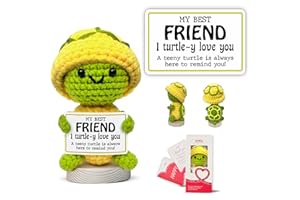 Gossby Positive Turtle Crochet with Message - My Best Friend I Turtle-Y Love You - Friendship, Christmas, Birthday Gift for Best Friend - Bestie Gift for Women - Handmade Positive Animal Decor