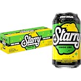 Starry Zero Sugar Lemon Lime Soda, 12 Fl Oz Cans (Pack of 12)