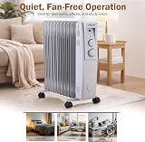 Belaco 11 Fin Oil Filled Radiator 2500W Portable Electric Heater Thermostat Grey view 6