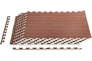 �鶹�� Basics Wood Print Foam Puzzle Mat Interlocking Tiles