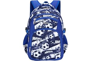 CUSANGEL Kid Bookbag Boy Kinderganten Elenemtary Preschool Multi Compartment Backpack, Chest Strap Side Pockets 17 Inch