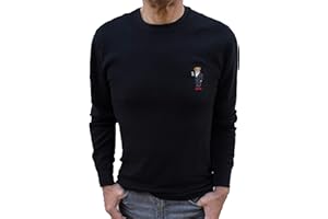 POLO RALPH LAUREN Men's Waffle Knit Crew Neck Thermal Sleepware Shirt with Polo Bear Logo
