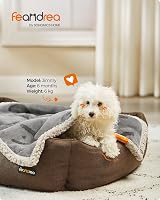 Feandrea Waterproof Dog Blanket Sherpa Fleece 73 x 63 cm Grey S view 3