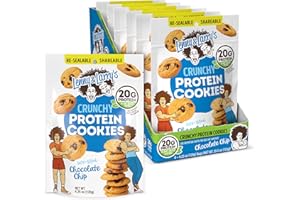 Lenny & Larry's The Complete Crunchy Cookie, Chocolate Chip, 6g Plant Protein, Vegan, Non-GMO, 4.25 Ounce Pouch (Pack of 6)