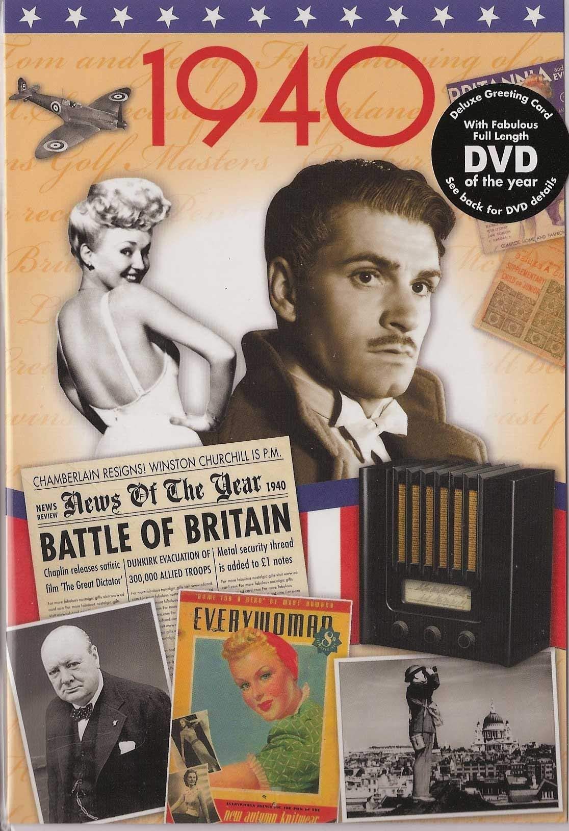 72nd Birthday Gift Idea - 1941 DVD Film and 1941 Birthday Card