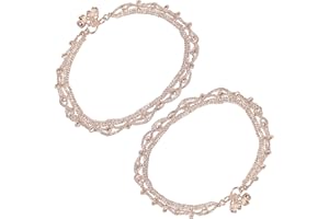 Touchstone Indian Bollywood Handcrafted Pretty Stylish Designer Jewelry Payal Paazeb Anklets In Silver Tone For Women.