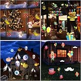 Jsdoin LED Christmas Projector Lights Moving Snowstorm Landscape Lamp Holiday view 3