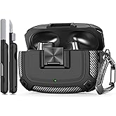 RFUNGUANGO Compatible with Beats Studio Buds/Buds+ 2021/2023, New Secure Lock Case with Cleaning Kit with Keychain for New Beats Studio Earbuds Case - Black