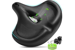 CDYWD Oversized Bike Seat for Men & Women Comfort, Extra Wide Bicycle Seat Cushion, Comfortable Soft Padded, Large Replacement Bike Saddle for Peloton Bike, Stationary Exercise Bike, City Bike, Ebike