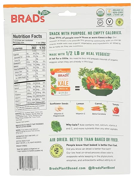 BRADS PLANT BASED KALE CHEEZE IT UP CHIP, 2 OZ