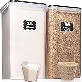 WHITE FEATHER SUPPLIES 8.5L/287Oz Extra Large Airtight Food Storage Containers (2 PC) with Lids, Kitchen and Pantry Organization Containers for Baking Supplies, Cereal, Flour, Sugar, Rice (BPA Free)
