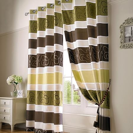 Just Contempo Organza Eyelet Unlined Voile Curtains Chocolate