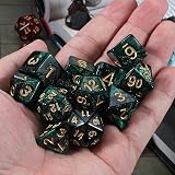 QMay DND Dice Sets 2 X 11 Polyhedral Dice 22pcs with Pouches Red-Black view 5