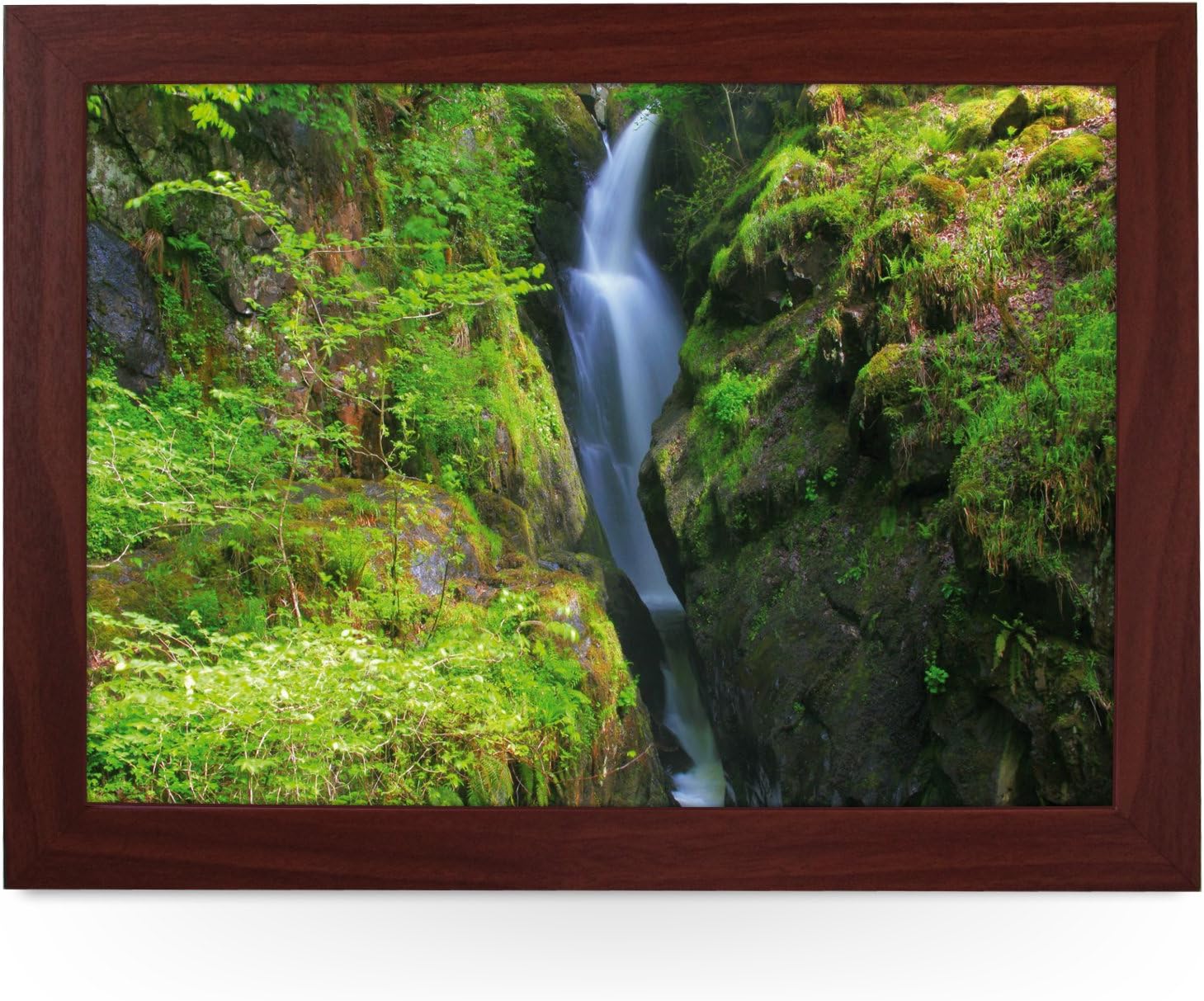 Portable Lap Desk Tray (Aira Force Falls Glenridden Lake) Handmade Wooden Frame, Beanbag Cushioned Bottom | Computers, Laptops, Meals, Food | L0007 Brown