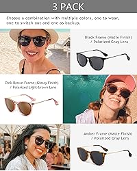 SUNGAIT Vintage Round Sunglasses for Women Men