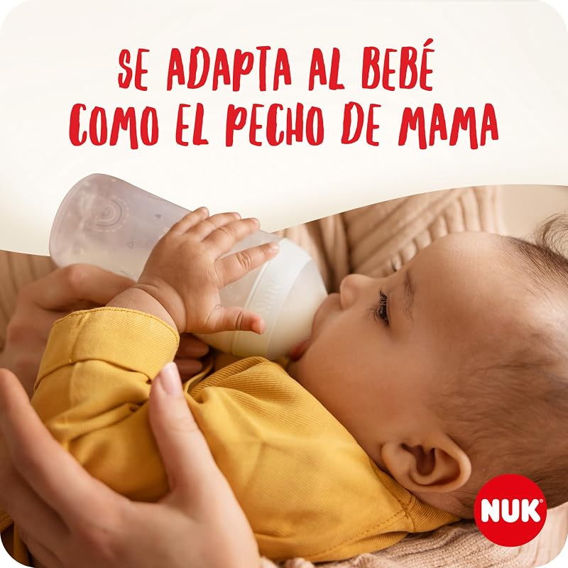 Conjunto de mamadeira nuk perfect match | +0-6 meses | adapta-se ao paladar do bebé | 3 mamadeiras anticólicas e chupeta space | bpa grátis | disneymickey mouse | 4 pcs.