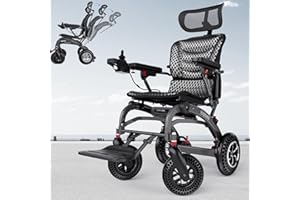 Easwe B10 Lightweight Electric Wheelchair for Adults Foldable with Ergonomic, 145° Reclining Portable Motorized Wheelchair wi