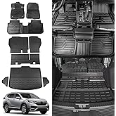 Rongtaod Floor Mats Compatible with 2023 2024 2025 2026 Honda CRV Trunk Liner Cargo Liner Cargo Mat Back Seat Cover Protector CR-V Accessories (Fit Lower Deck,Backrest Mats+Trunk Mat+Floor Mats)