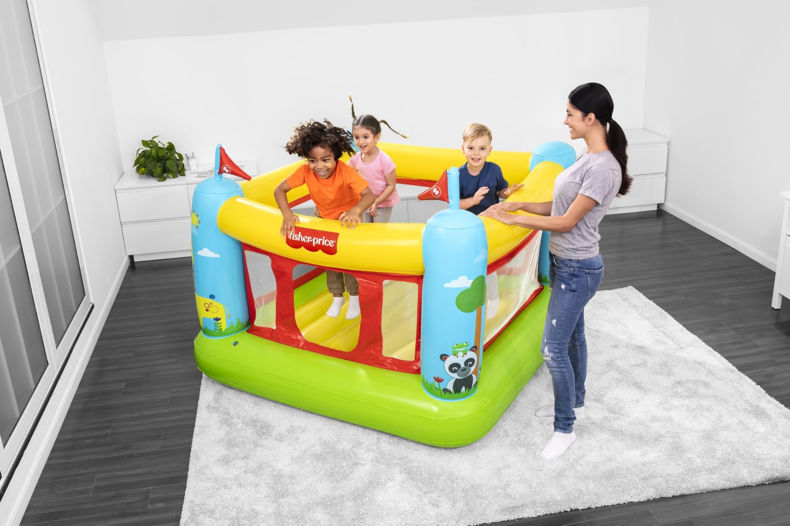 Fisher-Price Bouncetastic Inflatable Bouncer | Indoor and Outdoor Bounce House for Kids | Great for Ages 3+