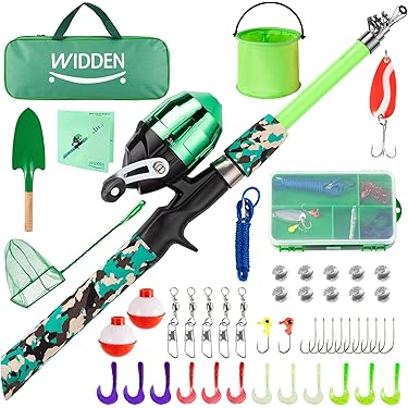 5-Piece Portable Spinning Fishing Rod & Reel Combo - Lightweight For Adults, Kids, Beginners & Travel