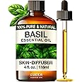 Kukka Basil Essential Oil for Diffusers - 4 Fl Oz - 100% Pure Natural Basil Oil for Skin & Aromatherapy Scent Massage Candles & Soaps Making Scent