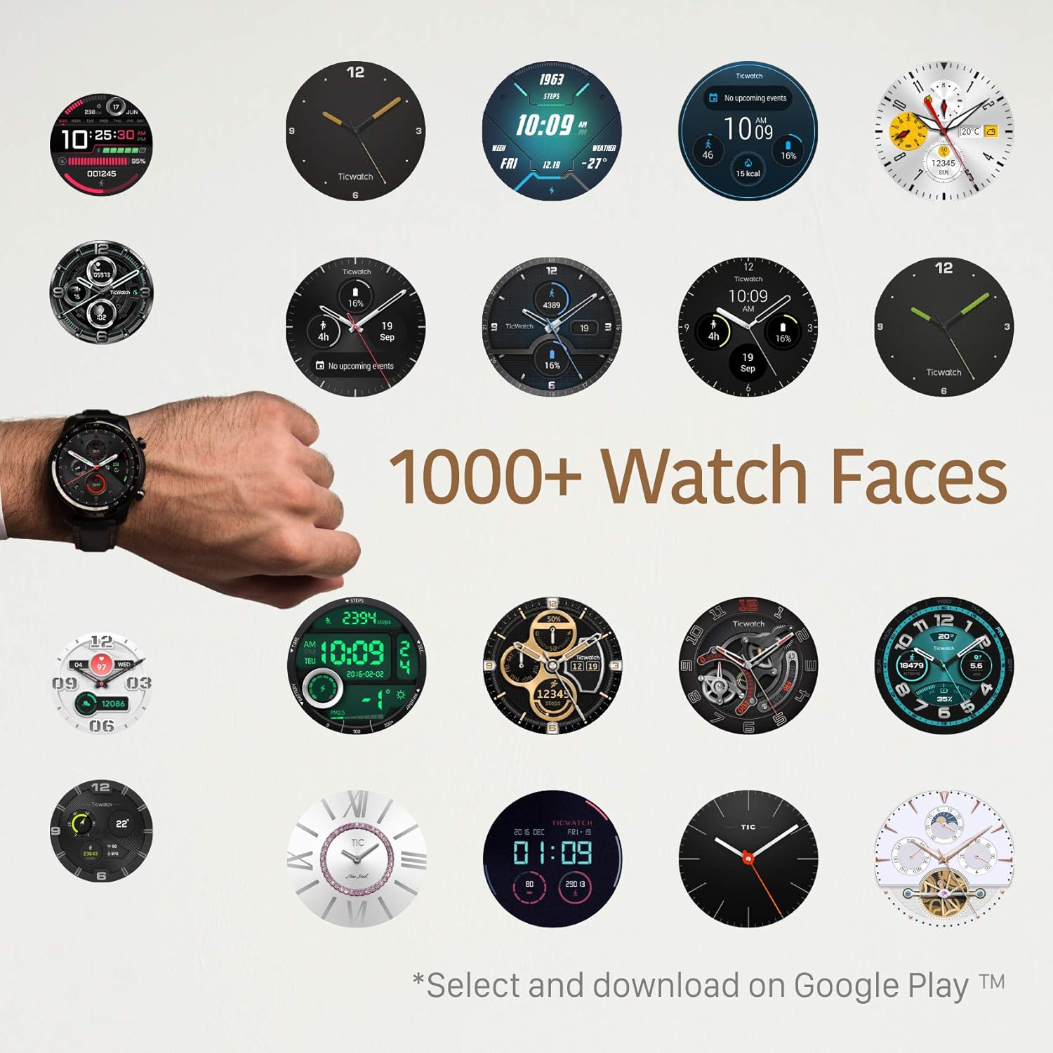 Ticwatch Pro 3 GPS Smart Watch Men's Wear OS Watch Qualcomm Snapdragon Wear 4100 Platform Health Fitness Monitoring 3-45 Days Battery Life Built-in GPS NFC Heart Rate Sleep Tracking IP68 Waterproof: Electronics