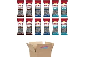 DAVID SEEDS Roasted and Salted Sunflower Seeds, Variety, (Original, BBQ, Ranch, 1.625 Ounce Each, 4 per Flavor) (Pack of 12)