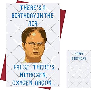 Funny Birthday Card The Office US – Dwight Schrute – The Office TV Series Greeting Card – Birthday Card Dwight Schrute for Friends, Family, Lover, Etc. Who Love The Office TV Series – With Envelope
