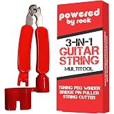 3-in-1 Guitar String Changing Tool for Acoustic &amp; Electric Guitars | String Winder, String Cutter, Bridge Pin Puller, Cut Excess String Off, Fits Bass Guitars &amp; All Guitar Styles