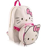 Sanrio Hello Kitty Backpack With Lunch Box for Girls | PU Leather Hello Kitty Insulated Lunch Bag Lunch Box for Girls, Boys, Toddlers | Hello Kitty Pink Backpack for School and Reusable Lunchbox