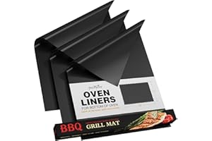 PrettyCare 3 Pack Oven Liners for Bottom of Oven - Large Heavy Duty Mats, 16.25”x23” Non-Stick Reusable Liner for Electric, G