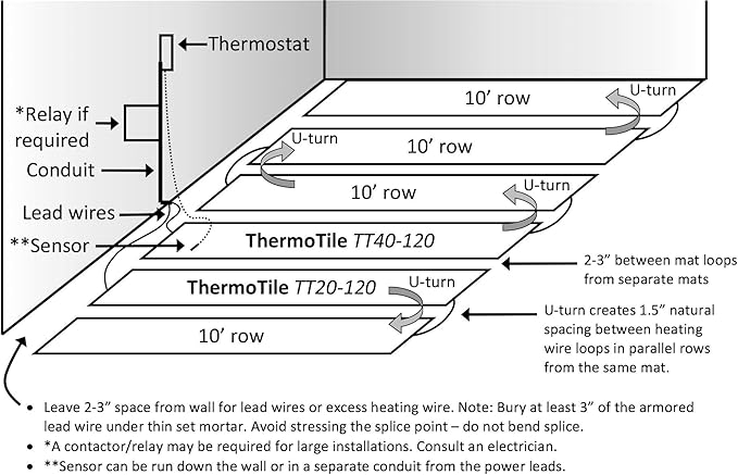 Amazon Com Thermosoft 120v Ceramic And Stone Tile Electric In