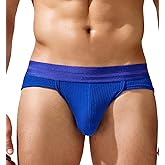 SEAUR Men's Pouch Briefs Seamless Ribbed Underwear Low Rise Breathable Stretchy Underpants