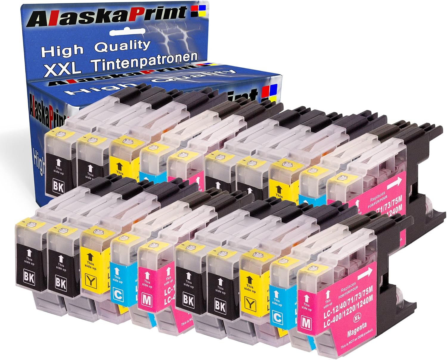 Pack 20 Cartuchos De Tinta Para Brother LC-1220 – 8 Negro, 4 Cyan, 4 Magenta, 4 Amarillo, Con Chip, Compatibles Múltiples Modelos