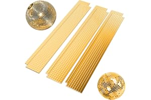 1400pcs OIIKI Self-Adhesive Mini Mirror Square Glass Mosaic Tiles/Stickers for DIY Craft Decorations- 0.19x0.19inch, Gold