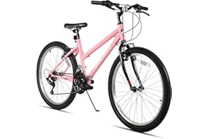 HH HILAND HILAND Bamcbase Womens Mountain Bike, 24 26 Inch 18 Speeds Hybrid Commuter Bicycle for Adults, Sport Hardtail Trail MTB