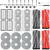 10R Replacement Parts Accessories for Roborock Saros 10R Saros 20 for Qrevo | 2 Pro &amp; for Qrevo CurvX &amp; Edge 2 Robot Vacuum, 2 Dual Main Brush, 6 Dust Bags, 6 Mop Pads, 4 HEPA Filters, 8 Side Brushes