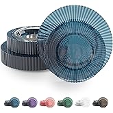 Exquisite 40 Piece Plastic Disposable Plates Set For 20 Guests I 20 X 9 Inch & 20 X 11 Inch Disposable Plastic Plates | Color: Blue | Great for Weddings Parties And Formal Occasions