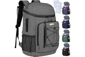 HXLGMD Backpack Coolers Insulated Leak Proof 30 Cans, Soft Sided Insulated Cooler Bags Ice Chest Backpack for Beach Travel Camping, with Reusable Ice Packs