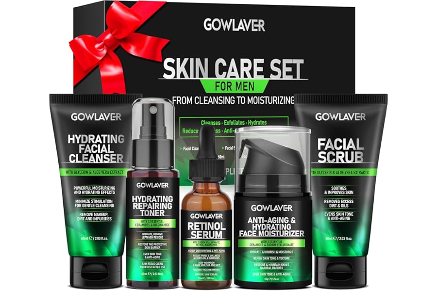 Gifts for Men,Skin Care for Men,Hydrate & Anti-Aging Face Care Routine for Mens All Skin Types,Birthday Christmas Stocking Stuffers Secret Santa Gifts Fathers Valentines Him Dad Boyfriend Husband