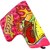 LZFAN Golf Blade Putter Club Head Covers Driver Fairway Wood Hybrid Golf Club Headcover Leather Protector Heavy Embroidered Pink Mexico Taco