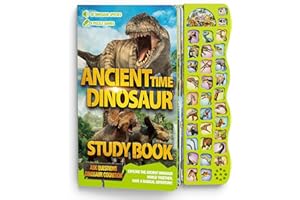 Gzsbaby Dinosaur Busy Book with Sounds for Kids, 30 Species Names & Realistic Sounds, Interactive Dinosaur Toys, Boys Girls K