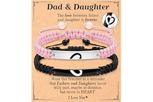 CXLDTE Matching Heart Bracelets for Dad Daughter Birthday Valentine's Father's Day Gifts Christmas Gifts