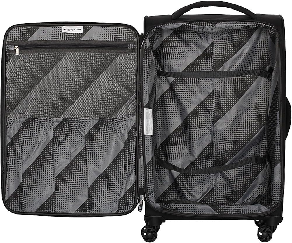it luggage megalite quilted 8 wheel grey medium suitcase